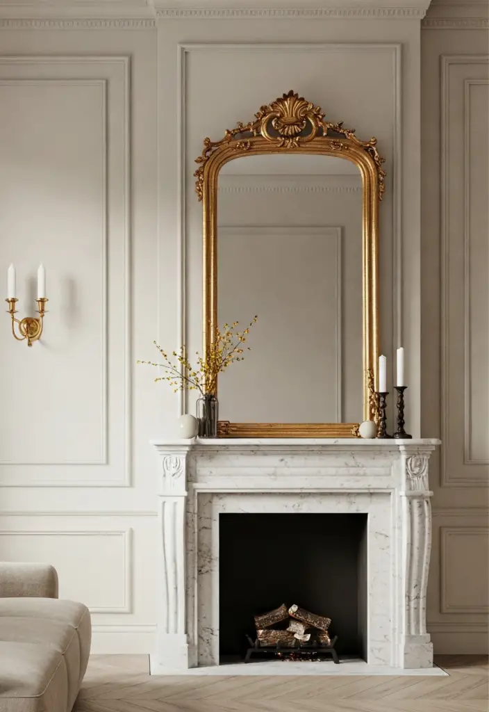 Wohnzimmer elegant modern Kaminsims