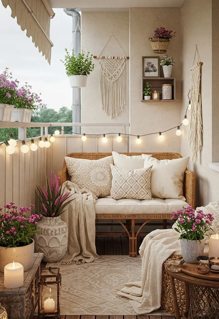 Balkon Boho Stil