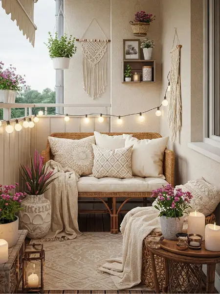 Balkon Boho Stil